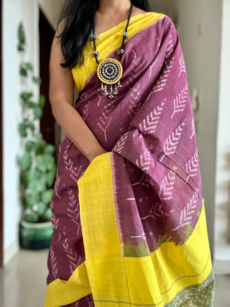 Woven Ikkat Pochampally Cotton saree