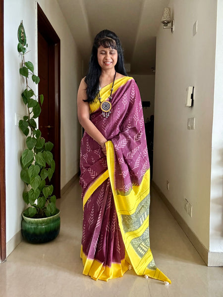 Woven Ikkat Pochampally Cotton saree