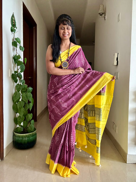 Woven Ikkat Pochampally Cotton saree