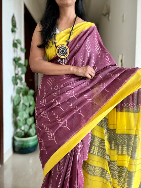 Woven Ikkat Pochampally Cotton saree