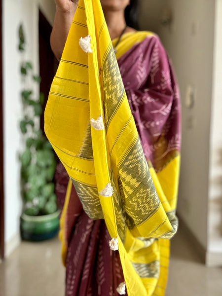 Woven Ikkat Pochampally Cotton saree