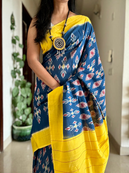 Woven Ikkat Pochampally Cotton saree