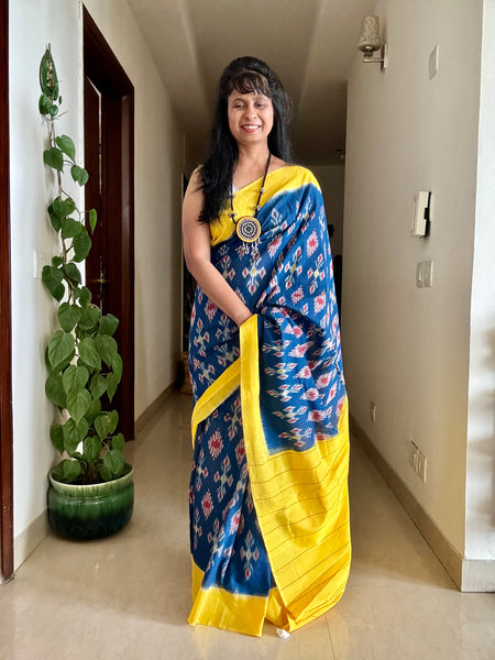 Woven Ikkat Pochampally Cotton saree