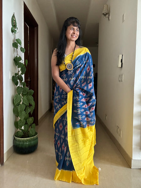 Woven Ikkat Pochampally Cotton saree