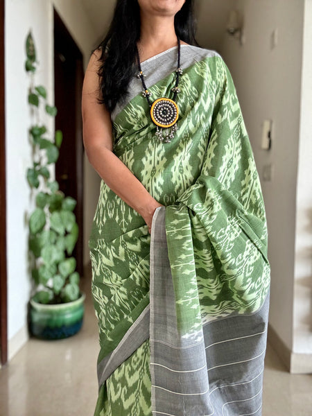 Woven Ikkat Pochampally Cotton saree