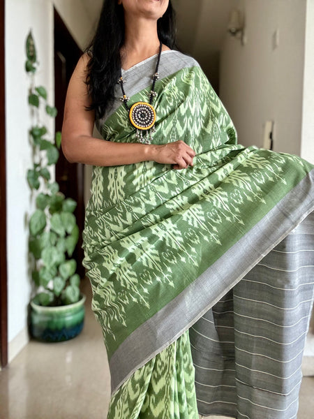 Woven Ikkat Pochampally Cotton saree