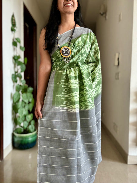 Woven Ikkat Pochampally Cotton saree