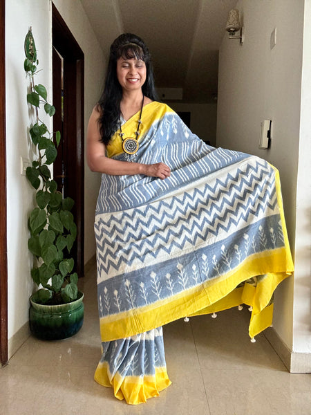 Woven Ikkat Pochampally Cotton saree