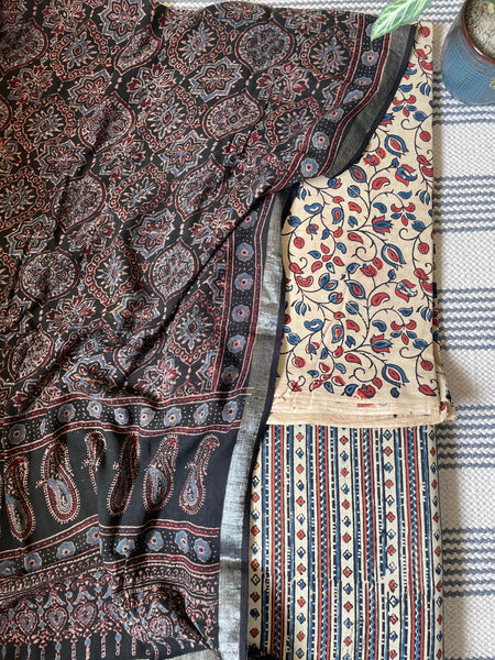 3 piece set - AJRAKH HANDCRAFTED COTTON SUIT SET