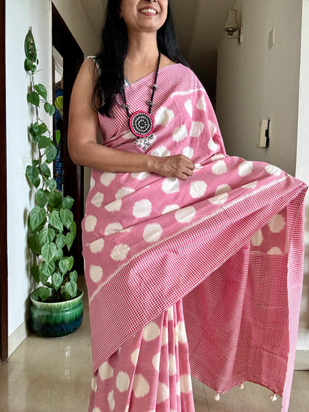 Woven Ikkat Pochampally Cotton saree