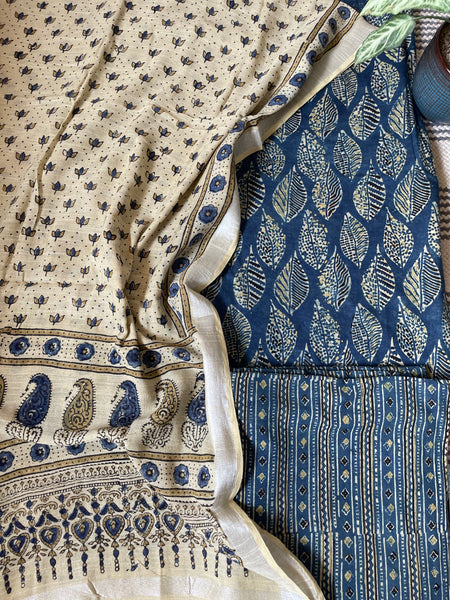 3 piece set - AJRAKH HANDCRAFTED COTTON SUIT SET