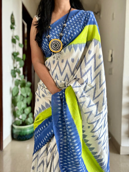 Woven Ikkat Pochampally Cotton saree