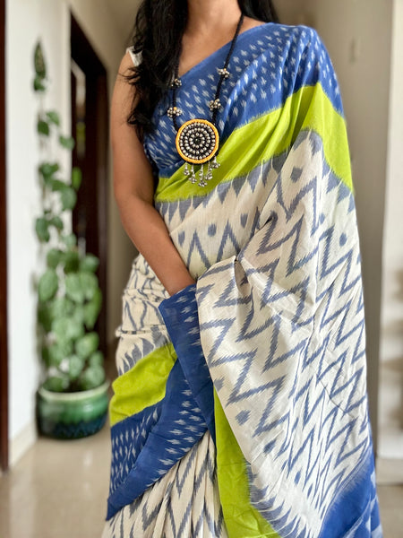 Woven Ikkat Pochampally Cotton saree