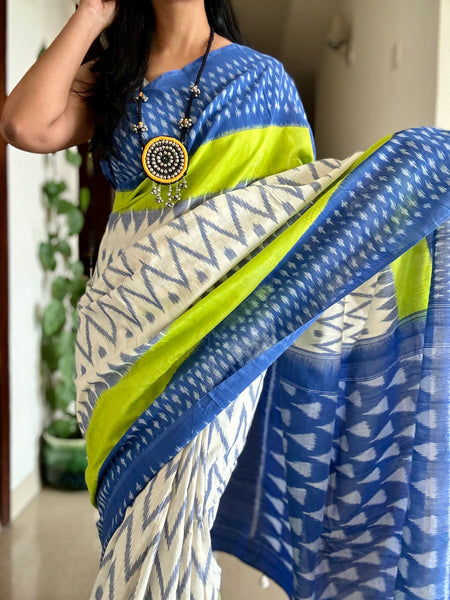 Woven Ikkat Pochampally Cotton saree