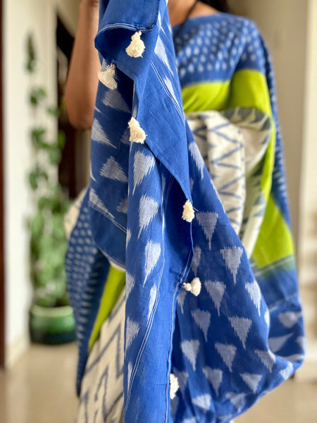 Woven Ikkat Pochampally Cotton saree