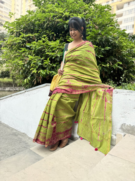 Chanderi Blockprinted Cotton Silk Saree