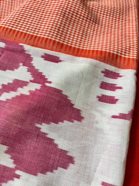 Woven double Ikkat Pochampally Cotton saree