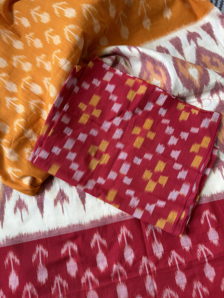 Woven Ikkat Pochampally Cotton saree