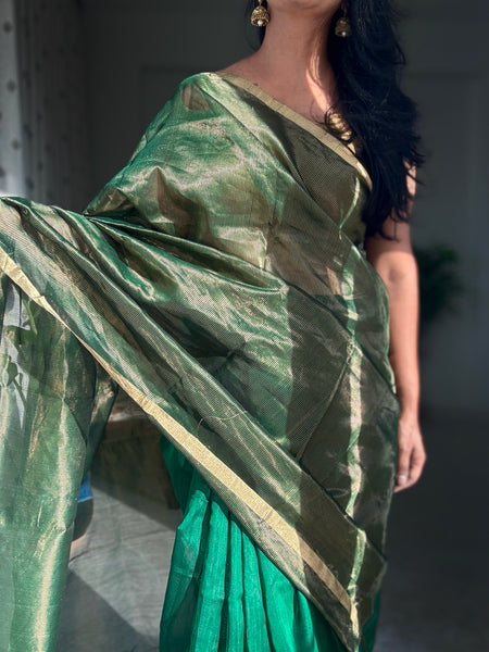 Vrinda - Zari Chanderi Handwoven Saree