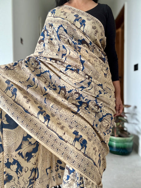 Kalamkari - Printed Bangalore Silk Saree