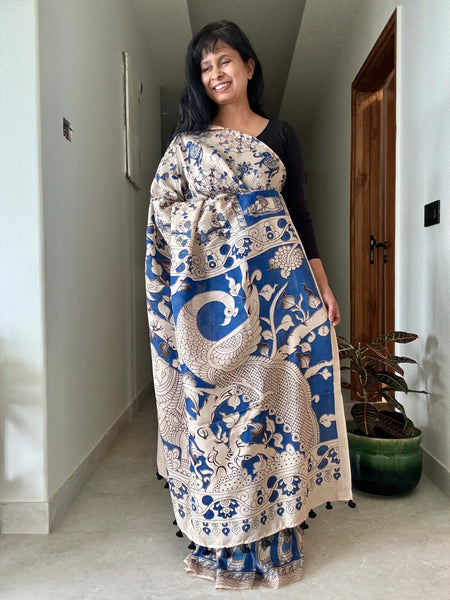 Kalamkari - Printed Bangalore Silk Saree
