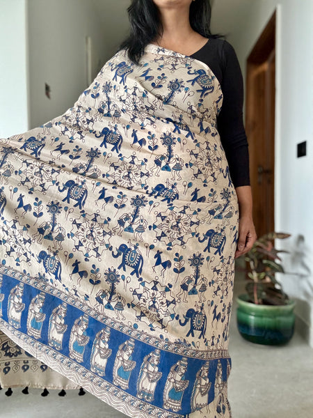 Kalamkari - Printed Bangalore Silk Saree