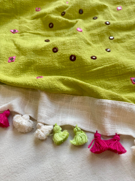 Vaani- Embroidered Stole - Khadi Cotton