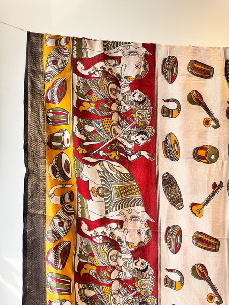 Kalamkari - Printed Bangalore Silk Zari Saree