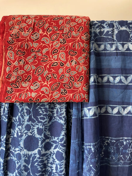 Akola - Mul cotton hand block printed saree