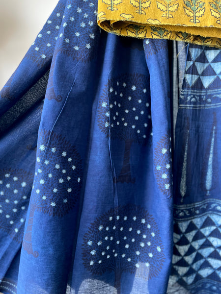 Akola - Mul cotton hand block printed saree