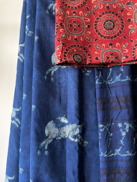 Akola - Mul cotton hand block printed saree