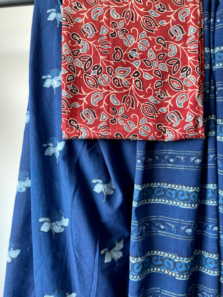 Akola - Mul cotton hand block printed saree