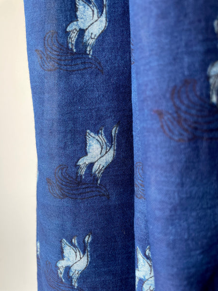 Akola - Mul cotton hand block printed saree