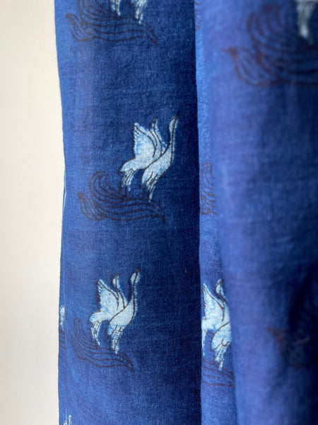 Akola - Mul cotton hand block printed saree
