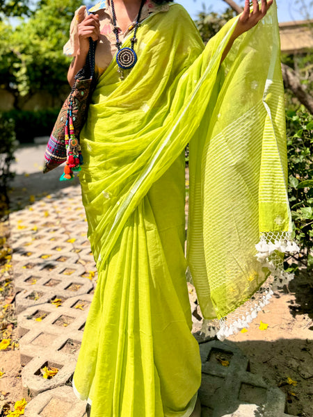 Albeli - jacquard buta cotton saree