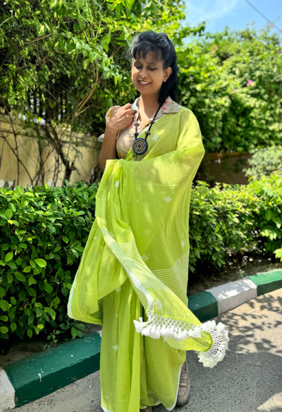 Albeli - jacquard buta cotton saree