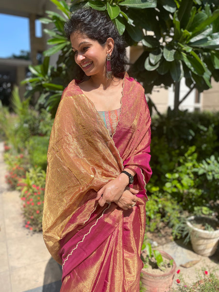 Tissue Chanderi Handwoven Saree