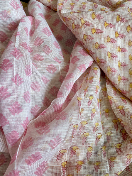 Pastel shade soft kota doria cotton saree with zari border