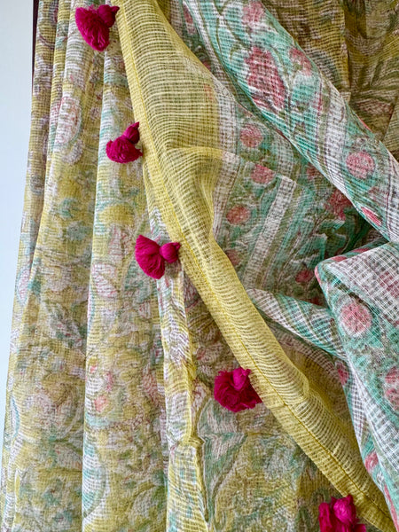 Forest Bloom - kota Doria Saree