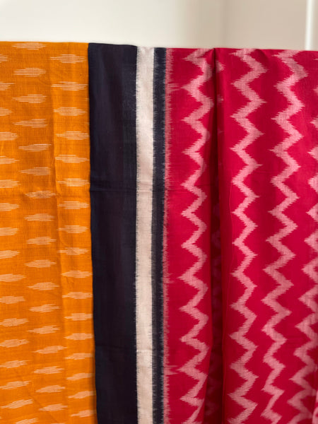 2pc Pochampally Ikat Cotton Suit Material with Double Ikat Dupatta