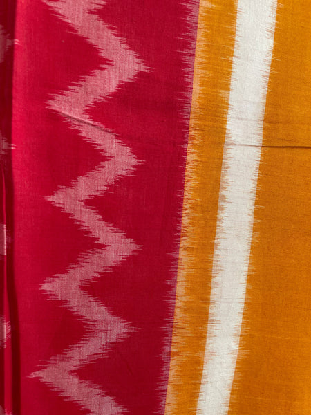 2pc Pochampally Ikat Cotton Suit Material with Double Ikat Dupatta