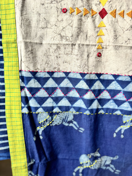 3 Piece Cotton Suit Material - patchwork & embroidery
