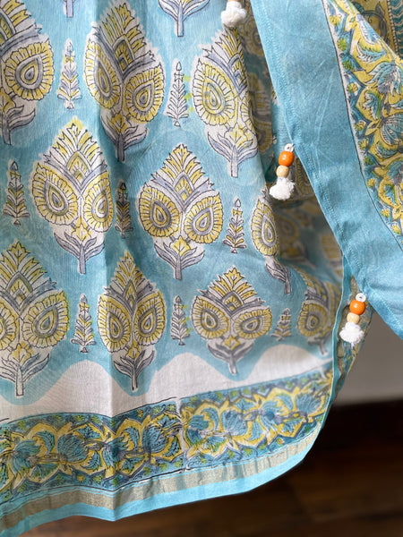 Chanderi Blockprinted Cotton Silk Saree