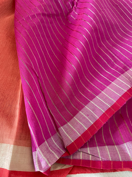 Handloom Cotton Silk Saree with JAMDANI weave on pallu