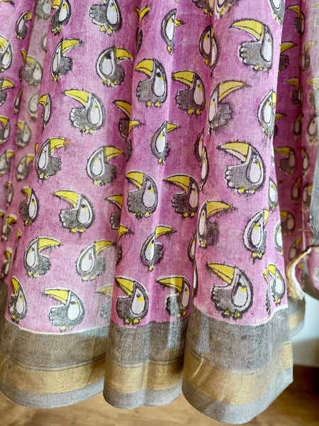 Chanderi Blockprinted Cotton Silk Saree