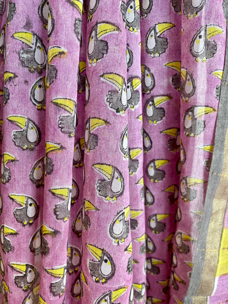 Chanderi Blockprinted Cotton Silk Saree