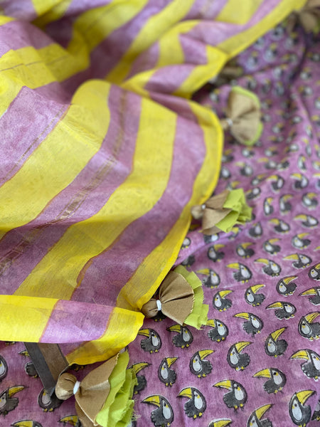 Chanderi Blockprinted Cotton Silk Saree