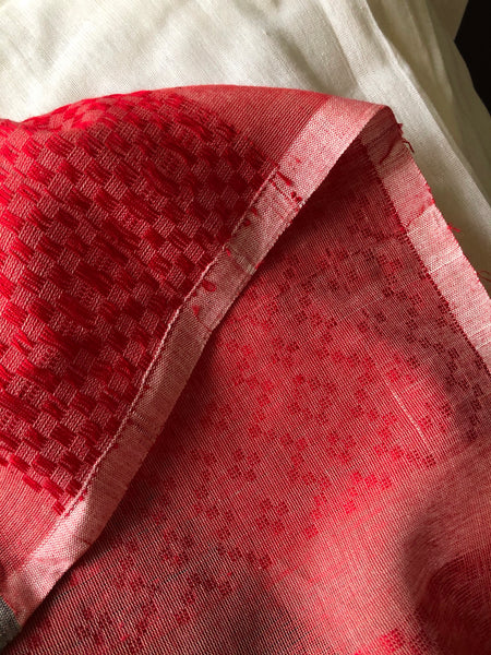 Nargis - Weaving Cotton white Saree