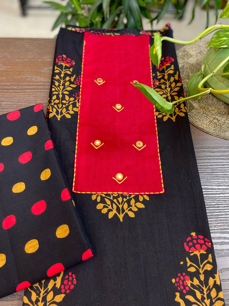 Embroidered Cotton 2 piece set -Kurta and bottom