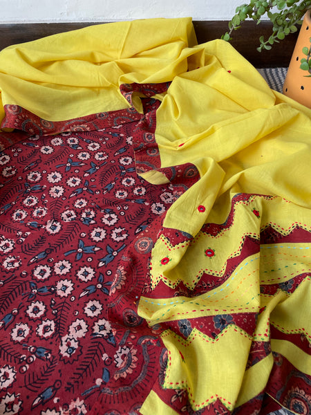 2 piece set - Ajrakh Handblock Cotton Kurta Set
